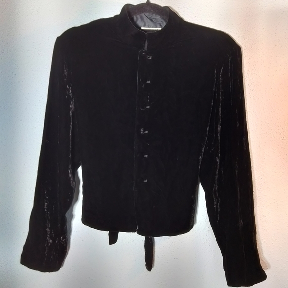 Witchy Vintage Ann Taylor Black Velvet Jacket - Picture 5 of 7